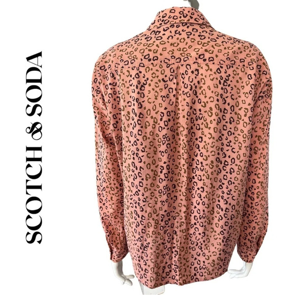 Scotch & Soda Leopard Print Button-Down Shirt Small - Picture 7 of 9